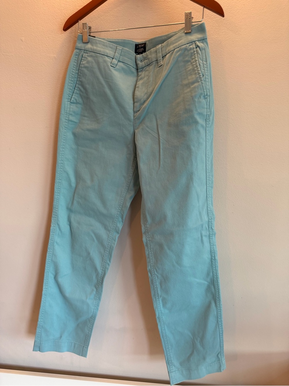 J.Crew High-Rise Girlfriend Chino Pants Light Blue Aqua Size 4 NEW